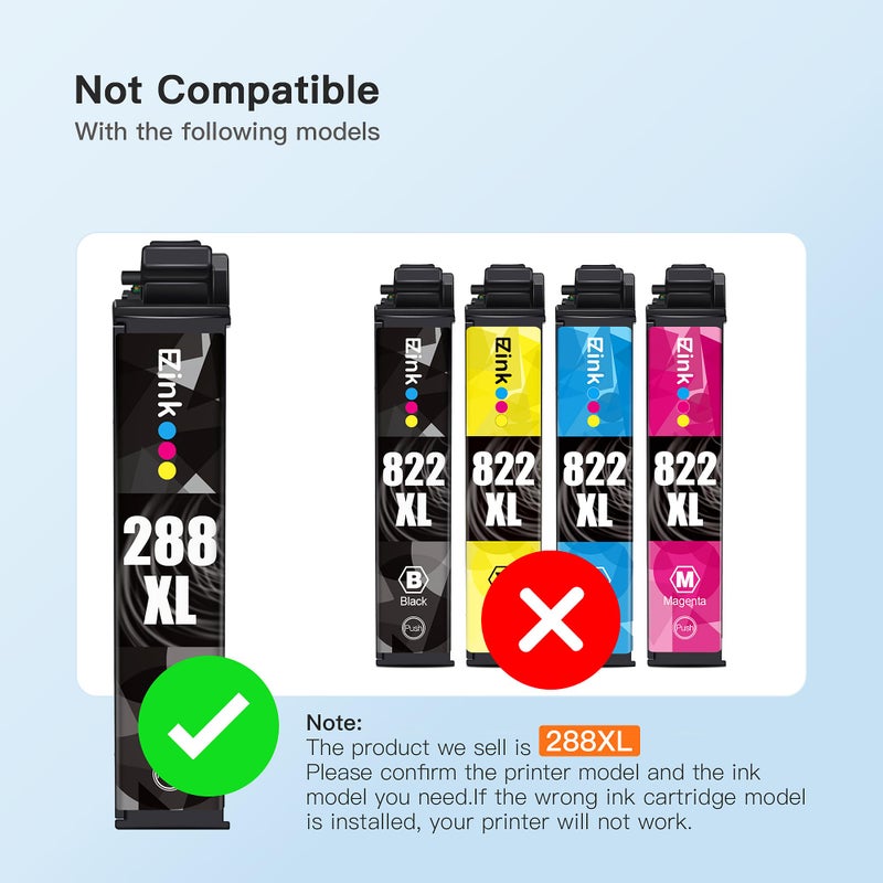 E-Z Ink Remanufactured Ink Cartridge Replacement for Epson 288 288XL High Yield to use with XP-440 XP-446 XP-330 XP-340 XP-430 (2 Black, 1 Cyan, 1 Magenta, 1 Yellow with Latest Upgraded Chips) - Image 2